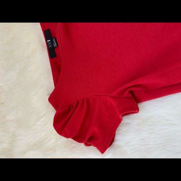 Forever 21 red dress puff sleeves f21 - Picture 2 of 3